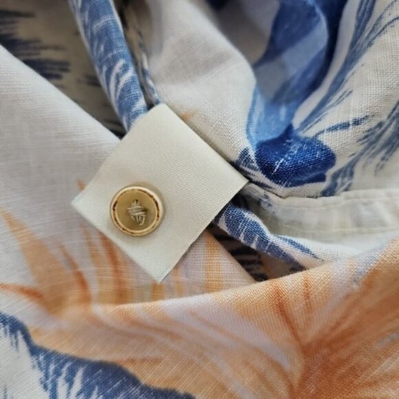 Caribbean Hawaiian Shirt Men's XL Multicolor Linen Blend Button Up S/S Floral - Picture 9 of 14